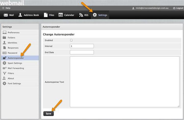 Setting up Email 'Vacation' Replies/Auto Responder in Webmail